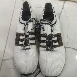 Fendi Men's White and Tan Sneakers